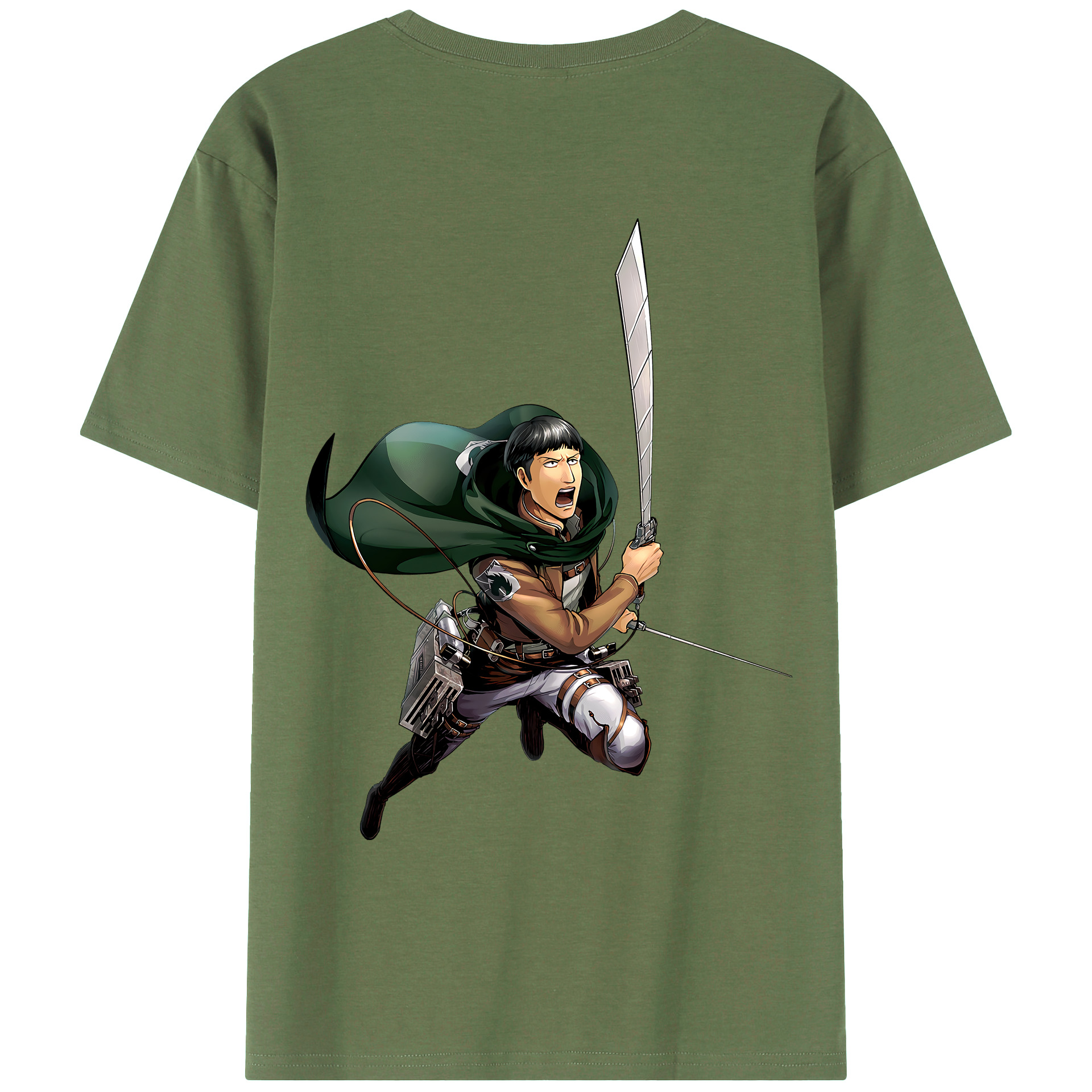 （画像用） 進撃の巨人 Attack on Titan 綿100％ メンズ半袖Tシャツ（バックプリント） 通気性